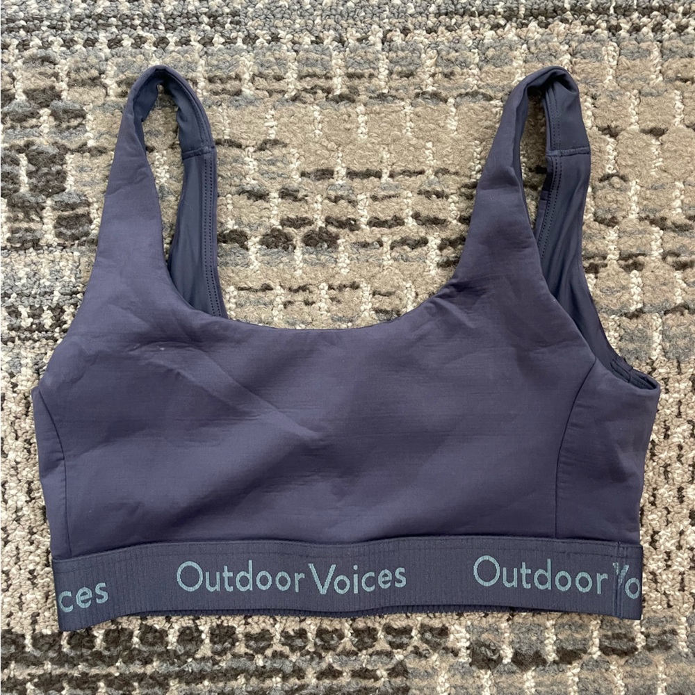 Outdoor Voices Smooth Scoop Sports Bra in Dark Sky (Navy Blue), Size Medium